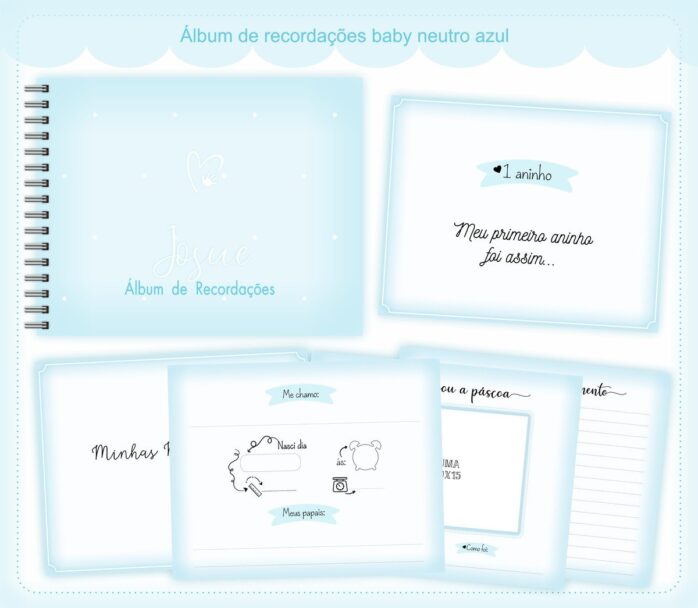 Álbum do Bebê Neutro Azul Menino