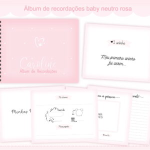 album do bebe neutro rosa menina arquivo digital 2