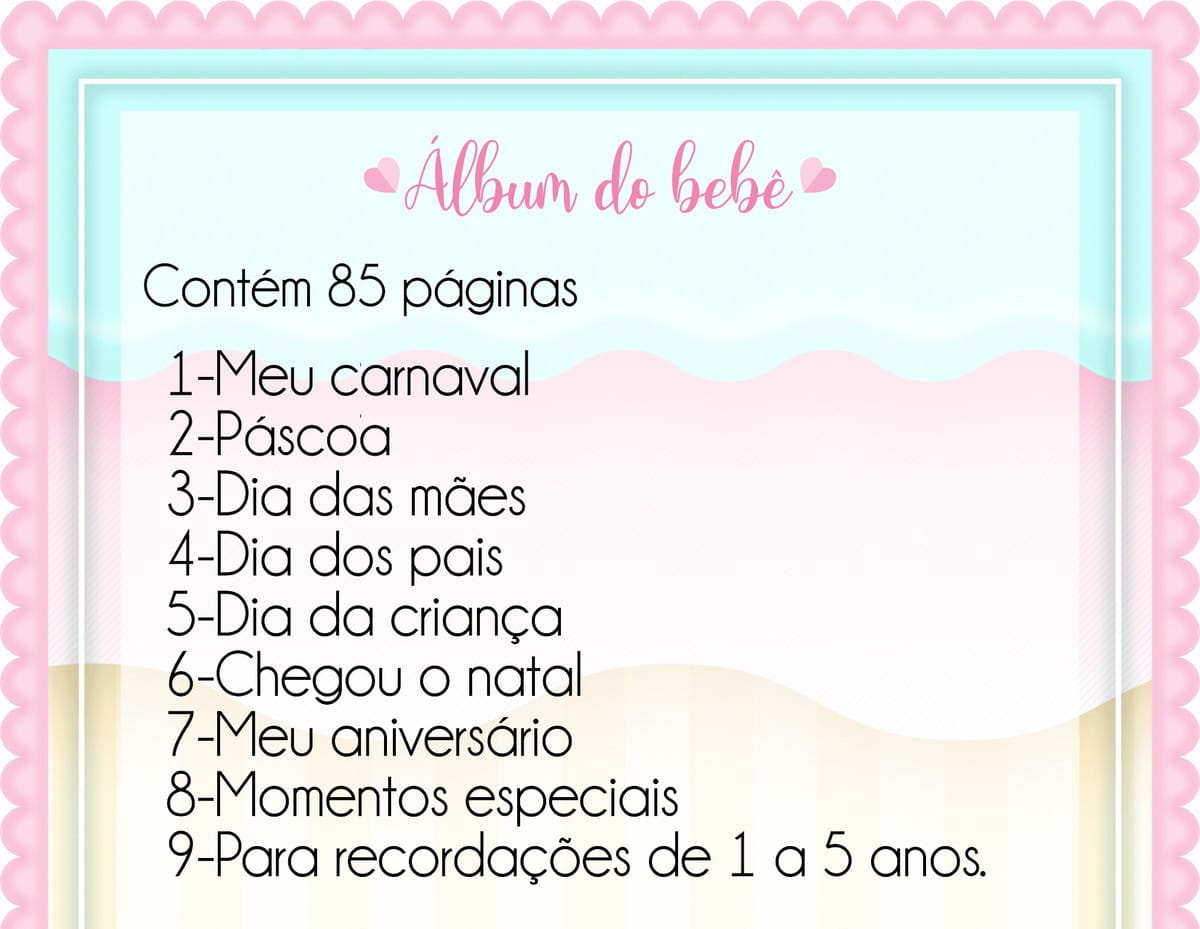 Álbum do Bebê Menina Digital Personalizado com Nome 2 Álbum do Bebê Menina Digital Personalizado com Nome - Imagem 2