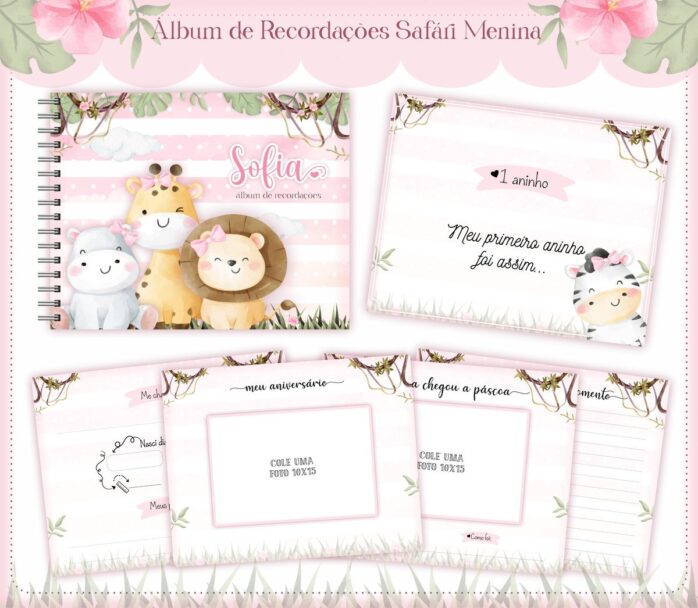 Álbum do Bebê Safari Menina