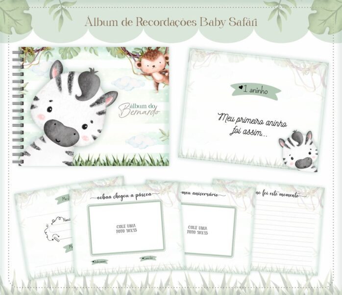 Álbum do Bebê Safari Menino
