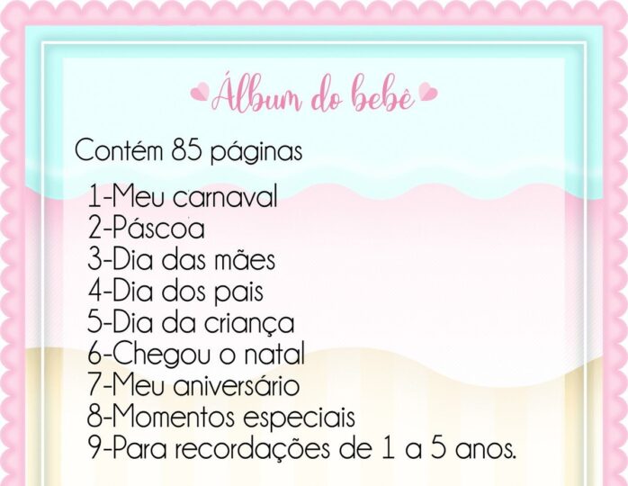 Álbum do Bebê Urso Realeza Menino