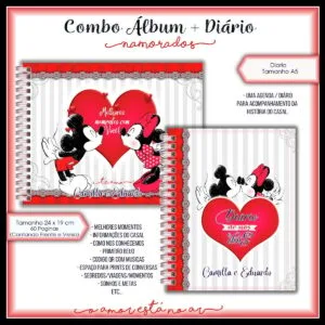 Álbum e Diário Dia dos Namorados Minnie e Mickey-Arq.Digital 7 Álbum e Diário Dia dos Namorados Minnie e Mickey-Arq.Digital