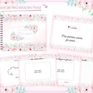 Álbum Recordações Bebê Floral