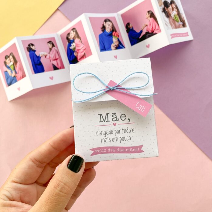 Arquivo Corte Dia das Mães Caixa Porta Fotos 4 Cores + Molde