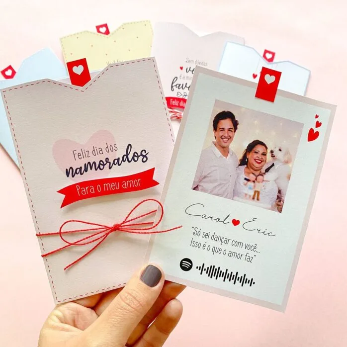 Arquivo de Corte Cartão Com Foto e Spotify Dia dos Namorados