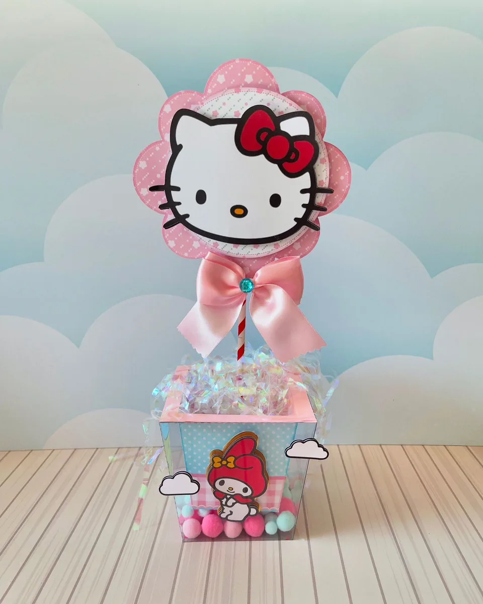 Arquivo de Corte Centro de Mesa Hello Kitty 1 Arquivo de Corte Centro de Mesa Hello Kitty