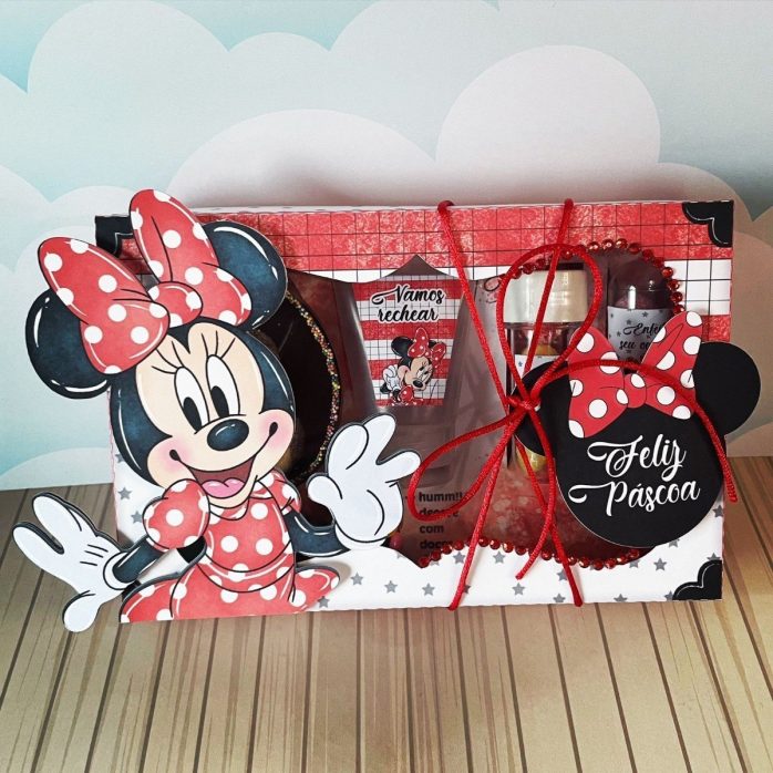 Arquivo De Corte Cesta Páscoa Minnie Vermelha Silhouette