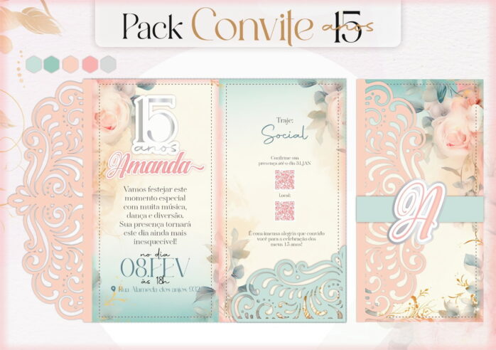 Arquivo de Corte Convites 15 Anos - Studio e pdf
