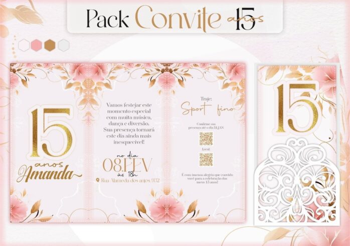 Arquivo de Corte Convites 15 Anos - Studio e pdf