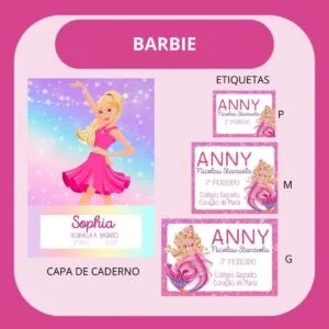 Arquivo de Corte Etiqueta Escolar Barbie 12 Arquivo de Corte Etiqueta Escolar Barbie