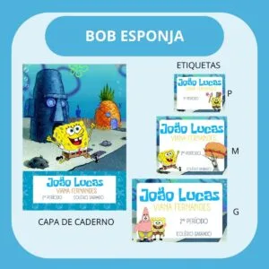 Arquivo de Corte Etiqueta Escolar Bob Esponja 6 Arquivo de Corte Etiqueta Escolar Bob Esponja
