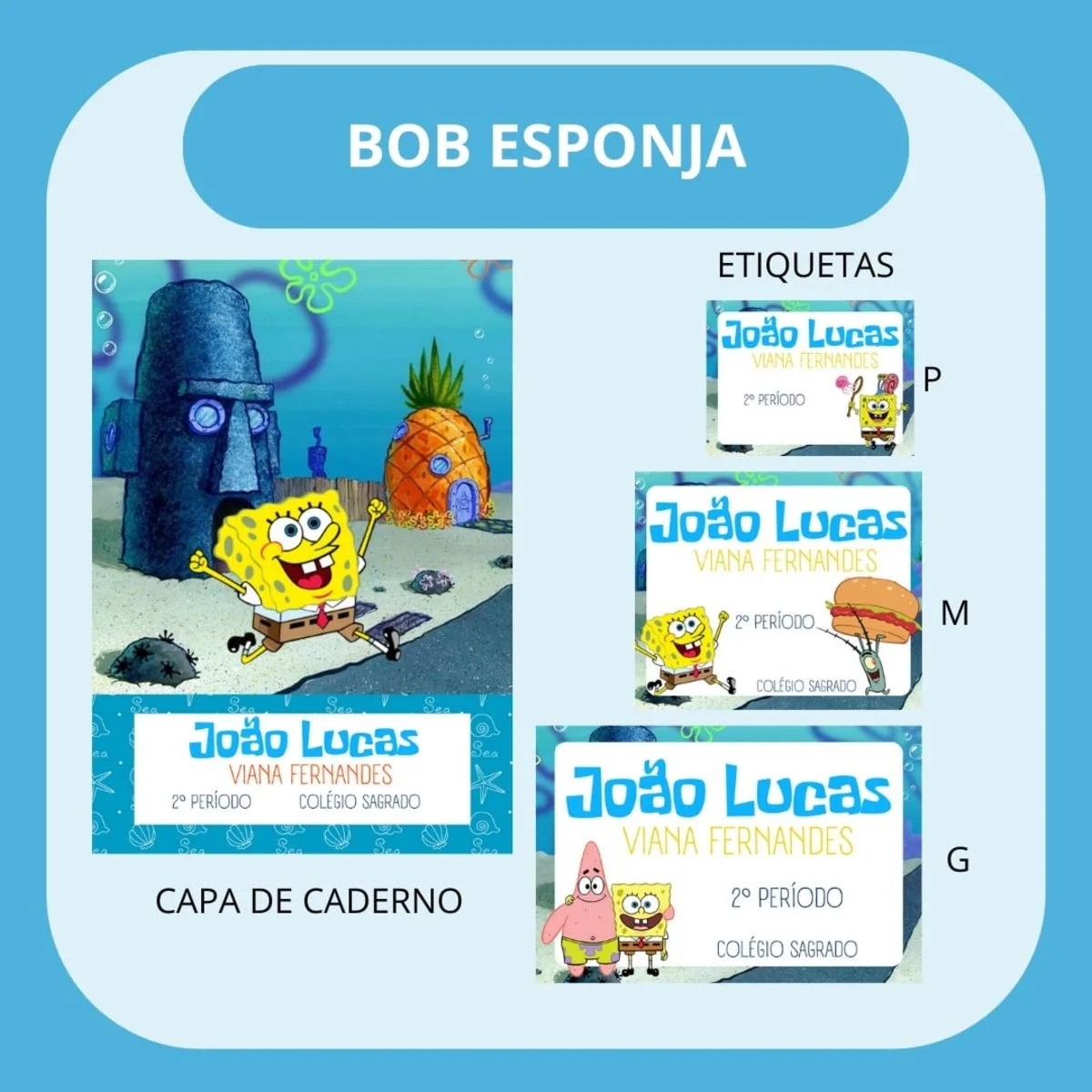 Arquivo de Corte Etiqueta Escolar Bob Esponja 1 Arquivo de Corte Etiqueta Escolar Bob Esponja