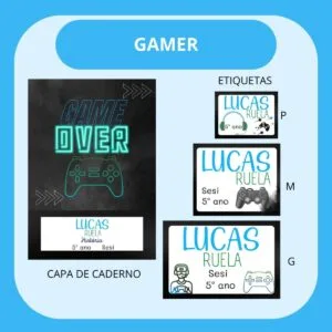 Arquivo de Corte Etiqueta Escolar Gamer 20 Arquivo de Corte Etiqueta Escolar Gamer