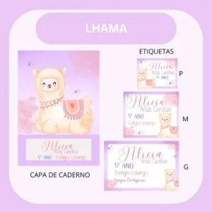 Arquivo de Corte Etiqueta Escolar Lhama 8 Arquivo de Corte Etiqueta Escolar Lhama