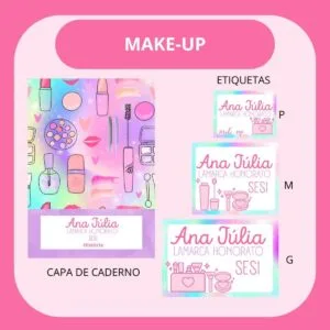Arquivo de Corte Etiqueta Escolar Make Up 5 Arquivo de Corte Etiqueta Escolar Make Up