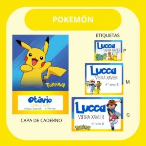 Arquivo de Corte Etiqueta Escolar Pokémon 6 Arquivo de Corte Etiqueta Escolar Pokémon