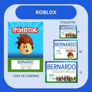 Arquivo de Corte Etiqueta Escolar Roblox
