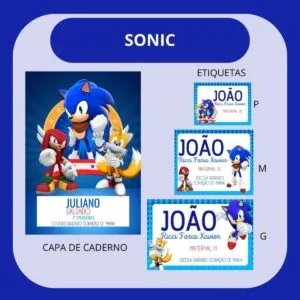Arquivo de Corte Etiqueta Escolar Sonic 13 Arquivo de Corte Etiqueta Escolar Sonic