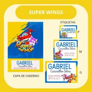 Arquivo de Corte Etiqueta Escolar Superwhings 19 Arquivo de Corte Etiqueta Escolar Superwhings