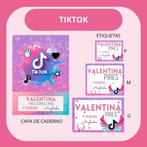 Etiqueta Escolar TikTok Arquivo de Corte com Mockups 14 arquivo de corte etiqueta escolar tik tok