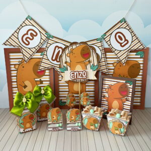 Kit Digital Festa Capivara Menino para Corte 5 arquivo de corte festa capivara menino arquivo digital