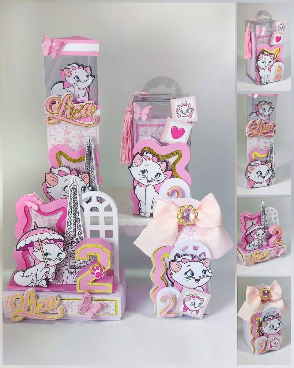 Arquivo de Corte Gatinha Marie para Lembrancinhas Luxo 1 Arquivo de Corte Gatinha Marie para Lembrancinhas Luxo