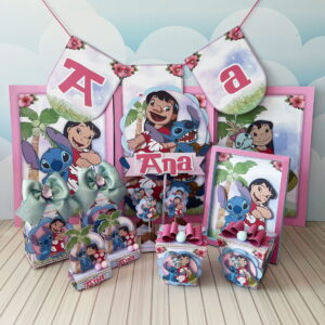 Arquivo de Corte Lilo e Stitch Rosa para Festa 14 arquivo de corte festa lilo e stitch rosa arquivo digital