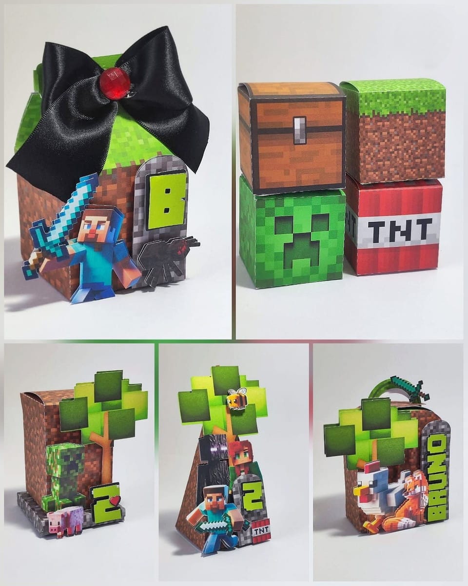 Arquivo de Corte Festa Minecraft em Studio e PDF 1 Arquivo de Corte Festa Minecraft em Studio e PDF