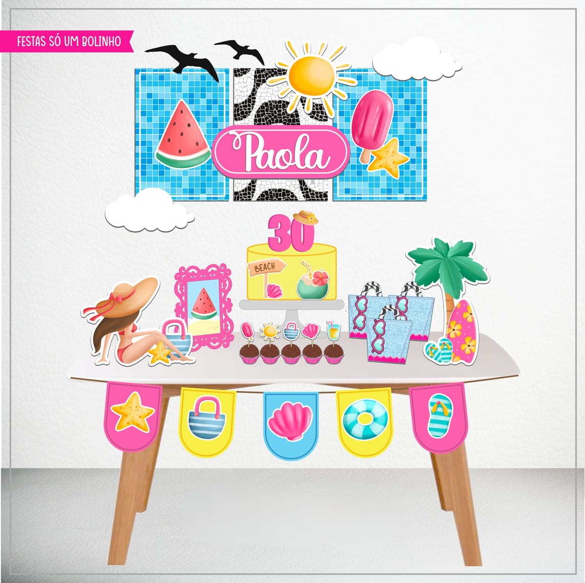 Arquivo de Corte Festa Verão Kit Digital para Decorar 1 Arquivo de Corte Festa Verão Kit Digital para Decorar
