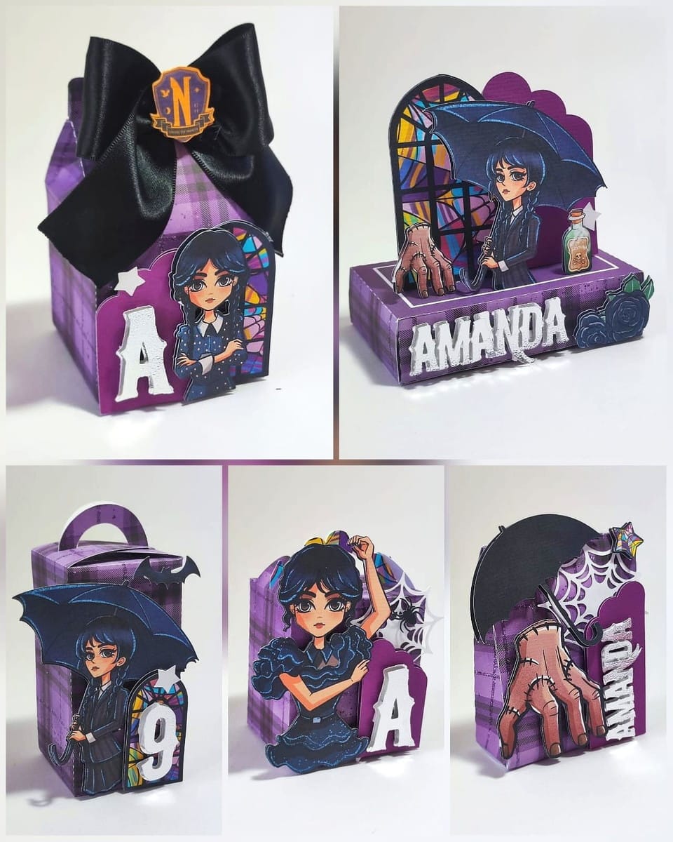 Arquivo de Corte Wandinha Roxo para Festa Infantil 1 Arquivo de Corte Wandinha Roxo para Festa Infantil