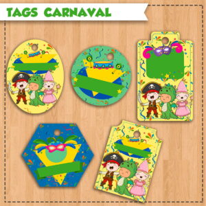 Tags de Carnaval Infantil PNG e PDF para Imprimir e Recortar 13 arquivo de corte tags carnaval infantil png e pdf