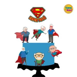 Arquivo de Corte Topo de Bolo Super Vovó 15 Arquivo de Corte Topo de Bolo Super Vovó