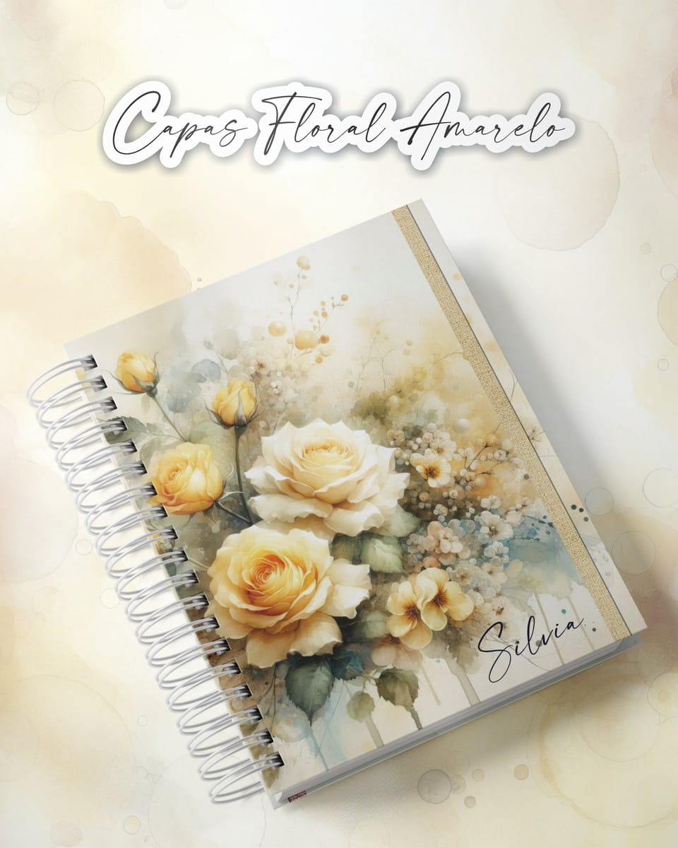 Pack Capas Florais A5 Digital com Aquarela e Borboletas 2 Pack Capas Florais A5 Digital com Aquarela e Borboletas - Imagem 2