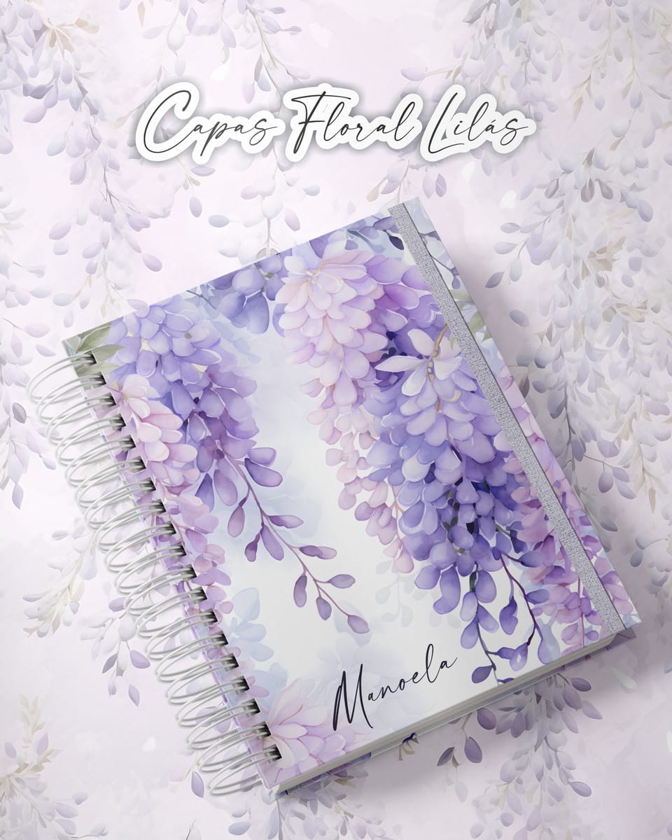 Pack Capas Florais A5 Digital com Aquarela e Borboletas 5 Pack Capas Florais A5 Digital com Aquarela e Borboletas - Imagem 5