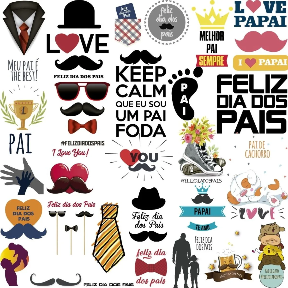 Arquivo Dia dos Pais Frases Lettering Vetor Corel Draw