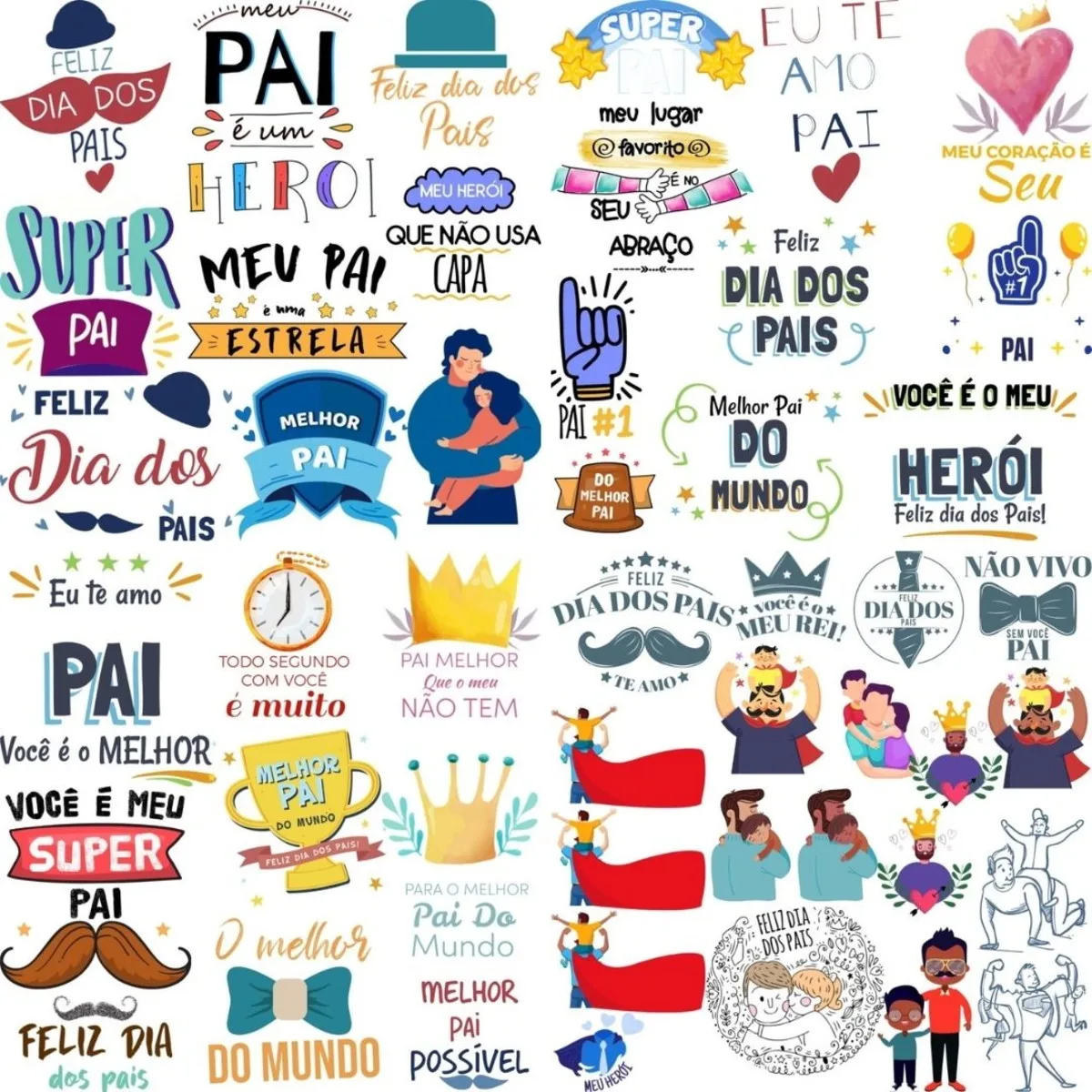 Arquivo Dia dos Pais Frases Lettering Vetor Corel Draw