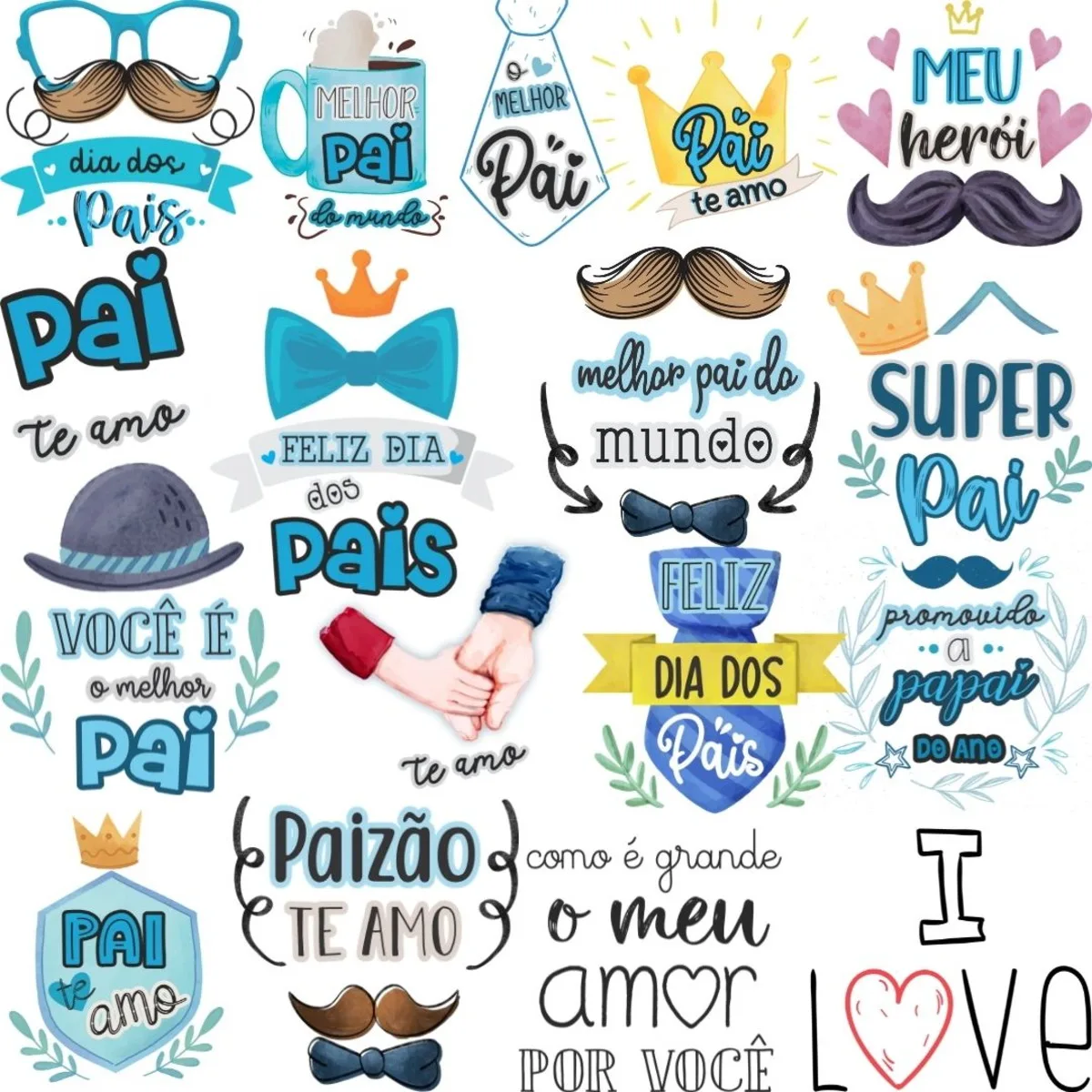 Arquivo Dia dos Pais Frases Lettering Vetor Corel Draw