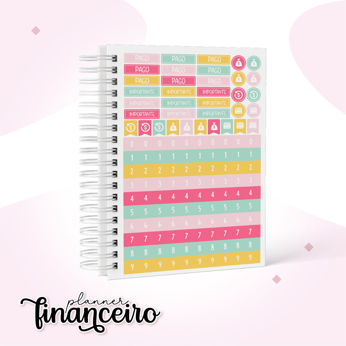 Kit Digital de Adesivos Financeiros para Planner 1 Kit Digital de Adesivos Financeiros para Planner