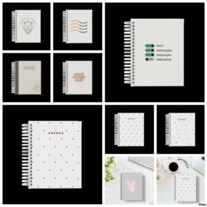 Agenda Não Datada Minimalista em PDF para Imprimir A5 A6 9 Coleção de capas de agenda digitais com designs variados e mensagens inspiradoras.