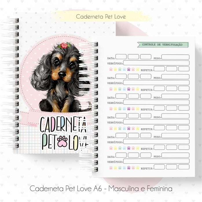 Arquivo Digital  Caderneta Para Pet Miolo E Capa Pdf E Jpg