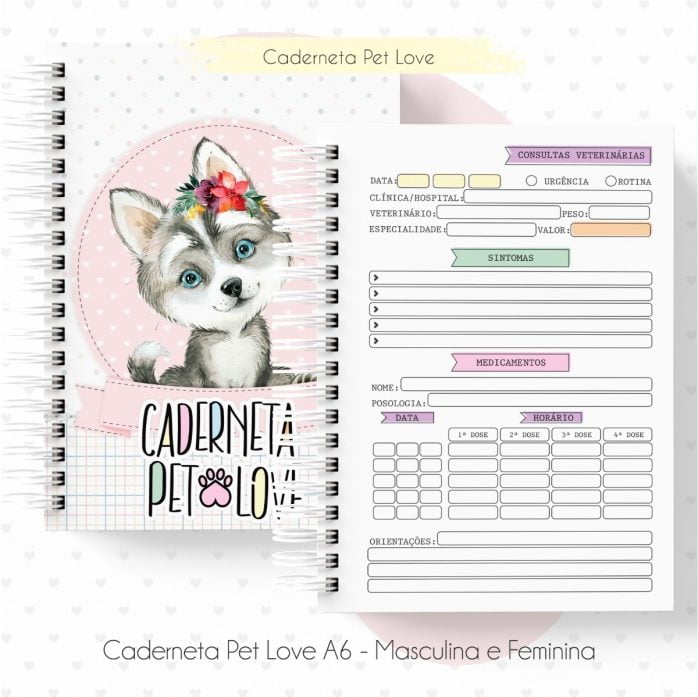 Arquivo Digital  Caderneta Para Pet Miolo E Capa Pdf E Jpg