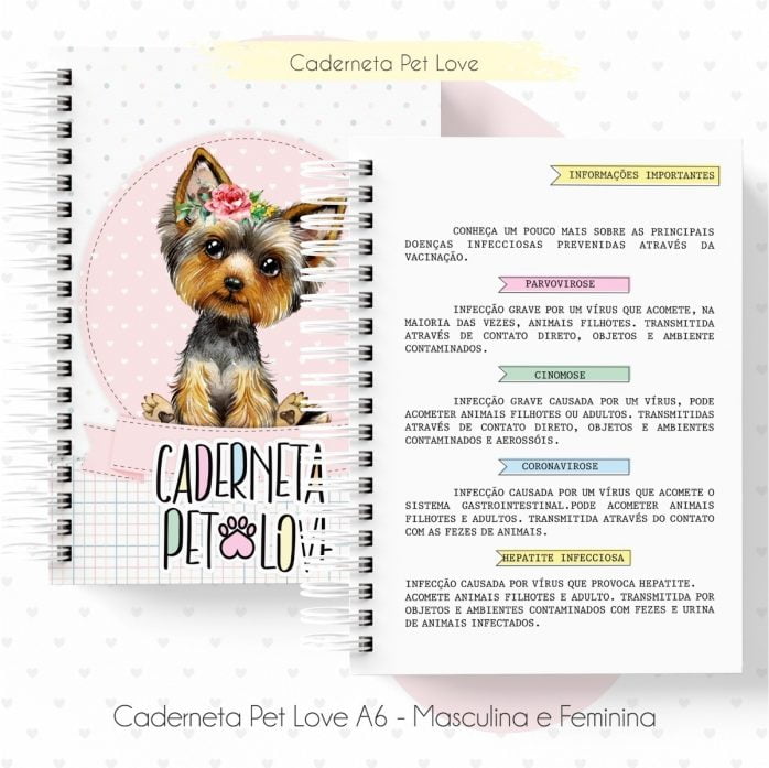 Arquivo Digital  Caderneta Para Pet Miolo E Capa Pdf E Jpg