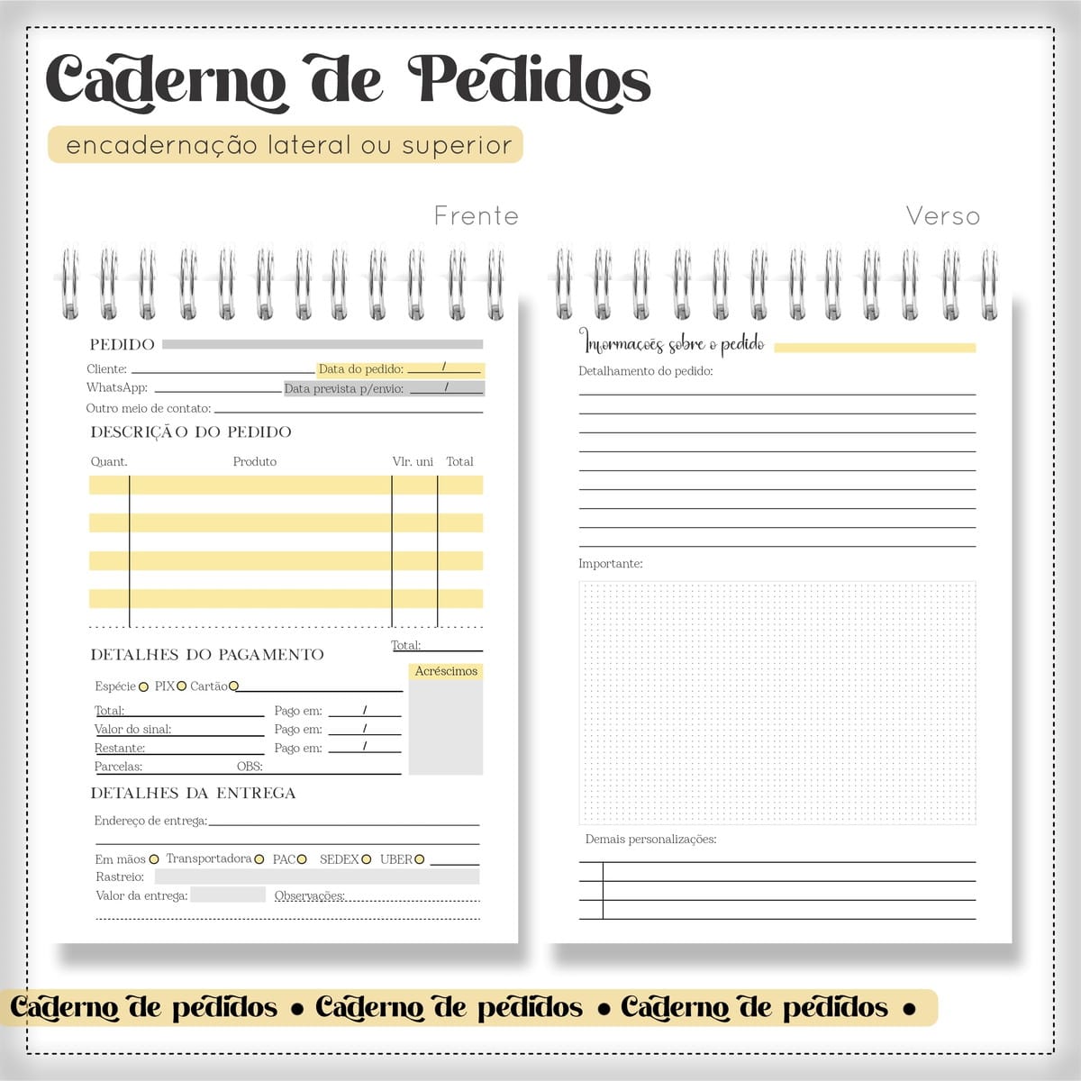 Caderno de Pedidos Digital Menino Imprima e Personalize 3 Caderno de Pedidos Digital Menino Imprima e Personalize - Imagem 3
