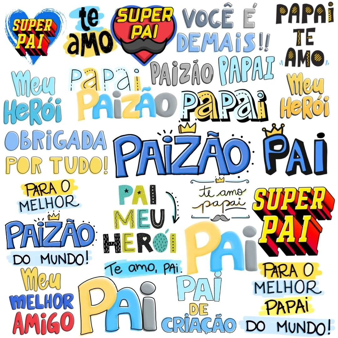 Arquivo Digital Dia dos Pais Frases Lettering Paizão Herói