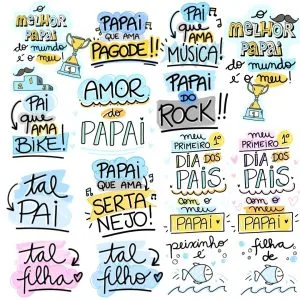 Arquivo Digital Dia dos Pais Frases Lettering Paizão Herói