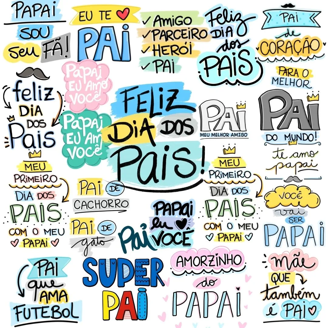 Arquivo Digital Dia dos Pais Frases Lettering Paizão Herói
