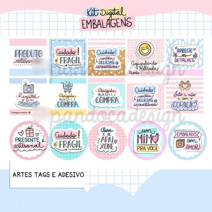 Arquivo Digital Elementos Para Embalagens Fofas Cute Amáveis