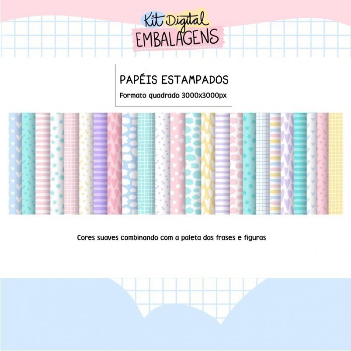 Arquivo Digital Elementos Para Embalagens Fofas Cute Amáveis