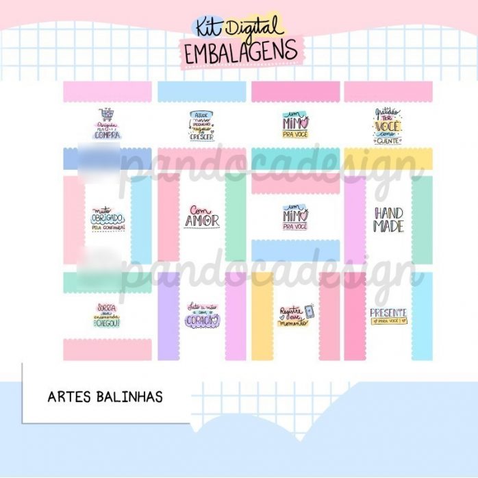 Arquivo Digital Elementos Para Embalagens Fofas Cute Amáveis
